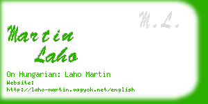 martin laho business card